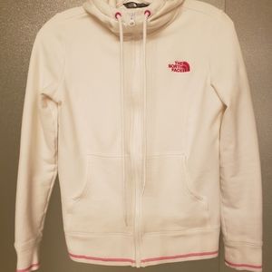 North Face White hoodie jacket